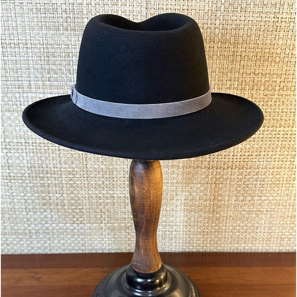 🌟HP🌟VTG 1980s-90s Black Wool Wind River Outback Hat by Bailey Unisex USA M - Picture 7 of 11